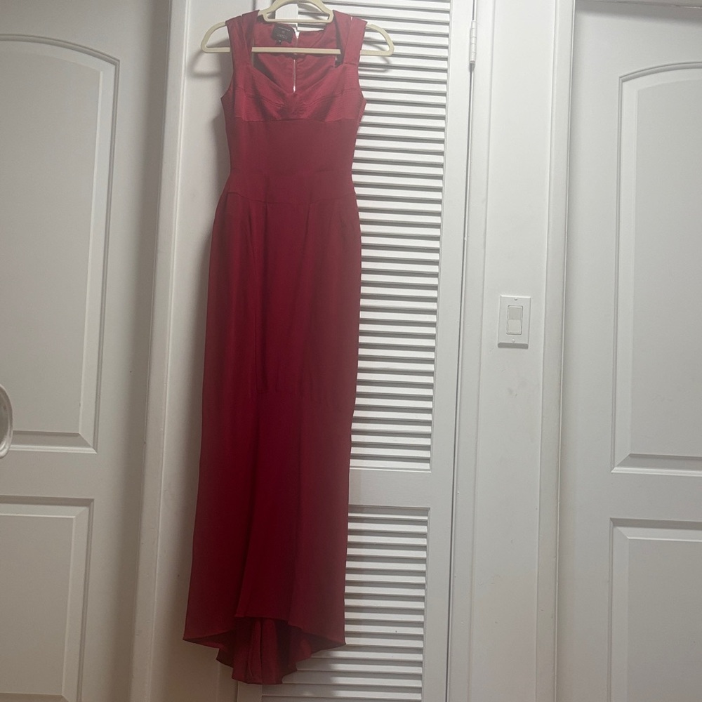 Narciso Rodriguez Red Ruffle-Trim Maxi Dress - Picture 3 of 4